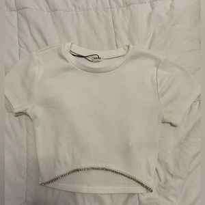 white garage top with rhinestones